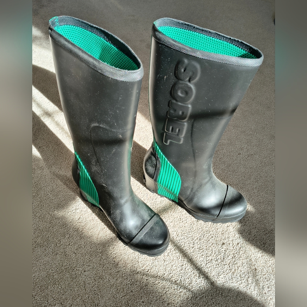 Never Worn Sorel Women's Joan Rubber Wedge Tall Rain Boots 9